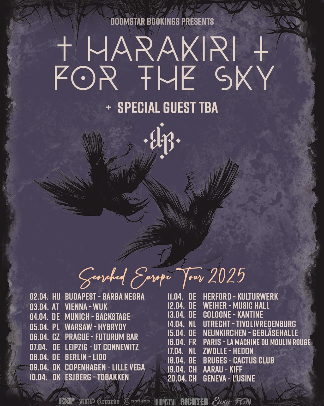 Harakiri for the Sky Scorched Europe Tour Poster 2025